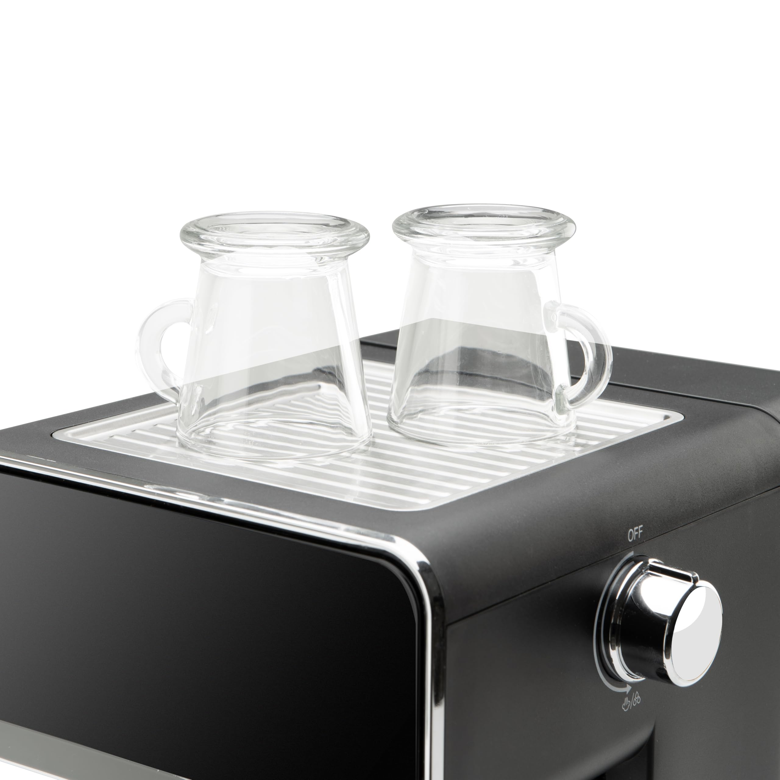 Orbegozo Cafetera Expresso EX 5300, 20 Bares, Thermoblock, Panel Táctil, 950W, Depósito 1L, Vaporizador Orientable, para Café Molido y Monodosis ESE, Bandeja Calientatazas, Doble Salida, Inox
