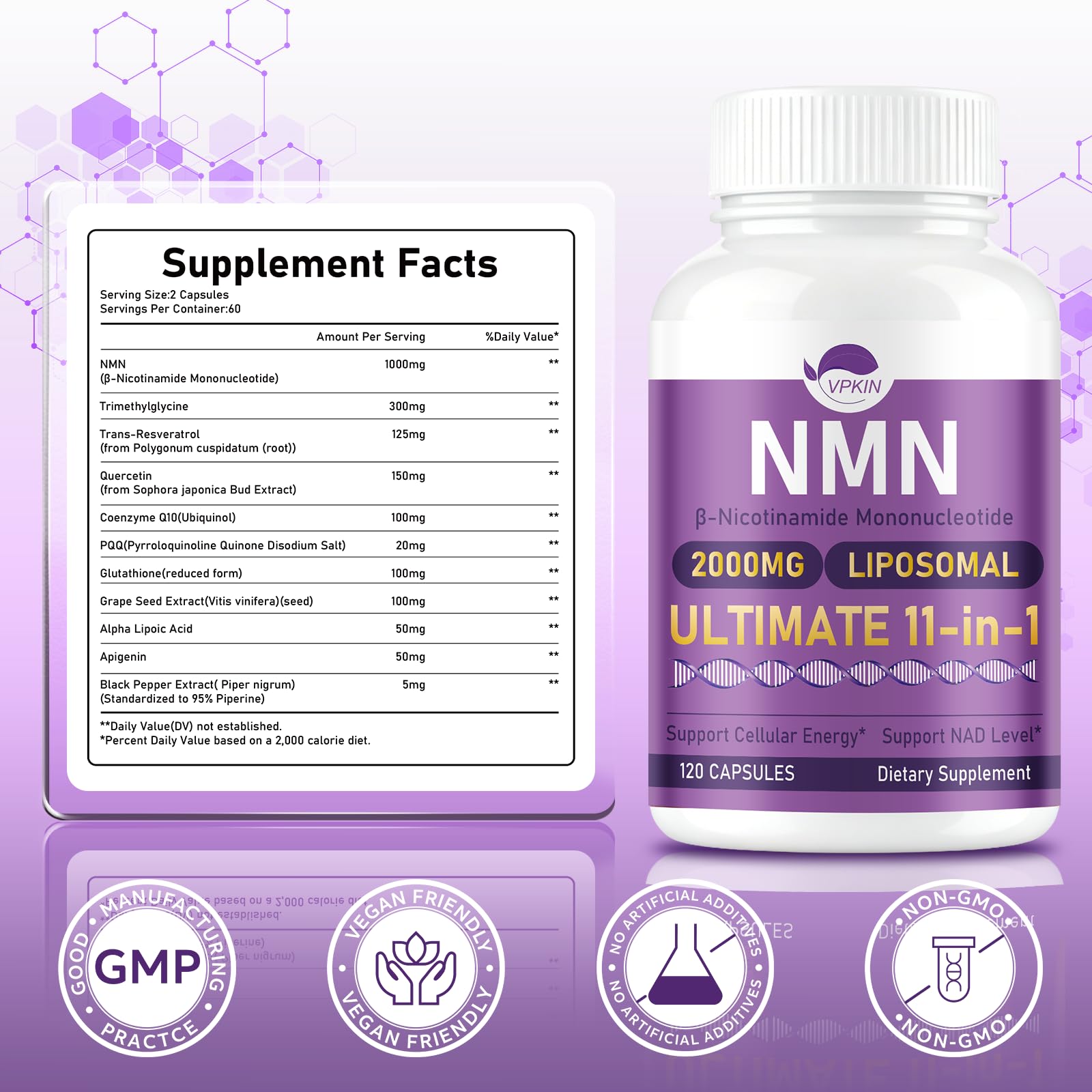 Liposomal NMN Supplement 1000mg, 11-IN-1Formula ,for Cellular Energy — Amazon image 6