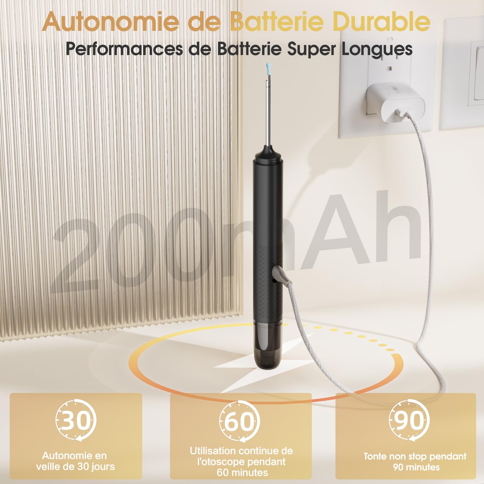 Otoscope Oreille Tondeuse Nez 2 en 1, Nettoyeur Oreille Camera 1080P HD Wifi avec Reconnaissance IA du Tympan, Kit Nettoyage Oreille Étanche IP67 pour Adultes et Enfants