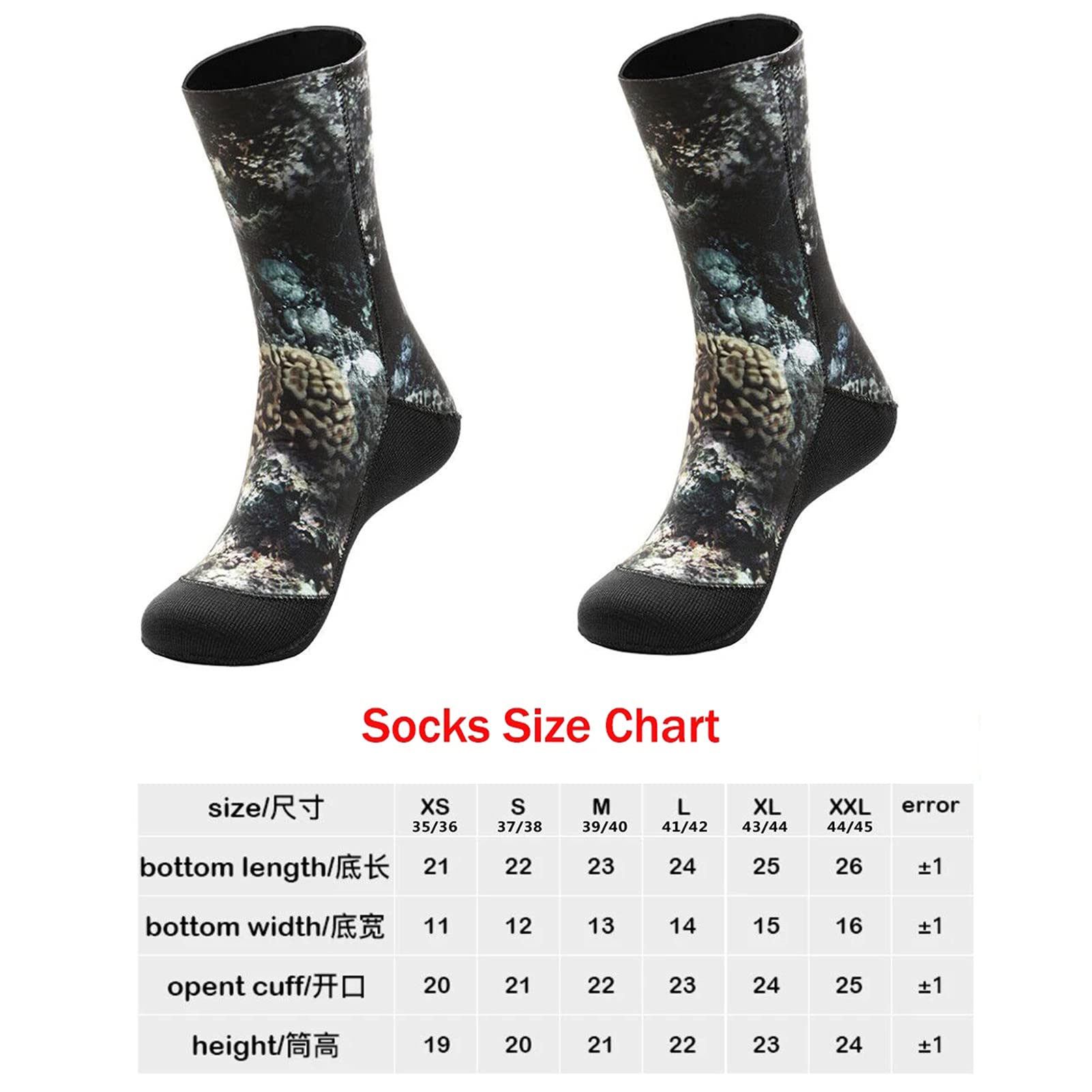 Calcetines de Buceo 5 mm CR Neopreno Calcetines de Buceo Calcetines de Buceo de 3 mm Calcetines de Playa Calcetines de natación Manténgase Caliente para el Buceo