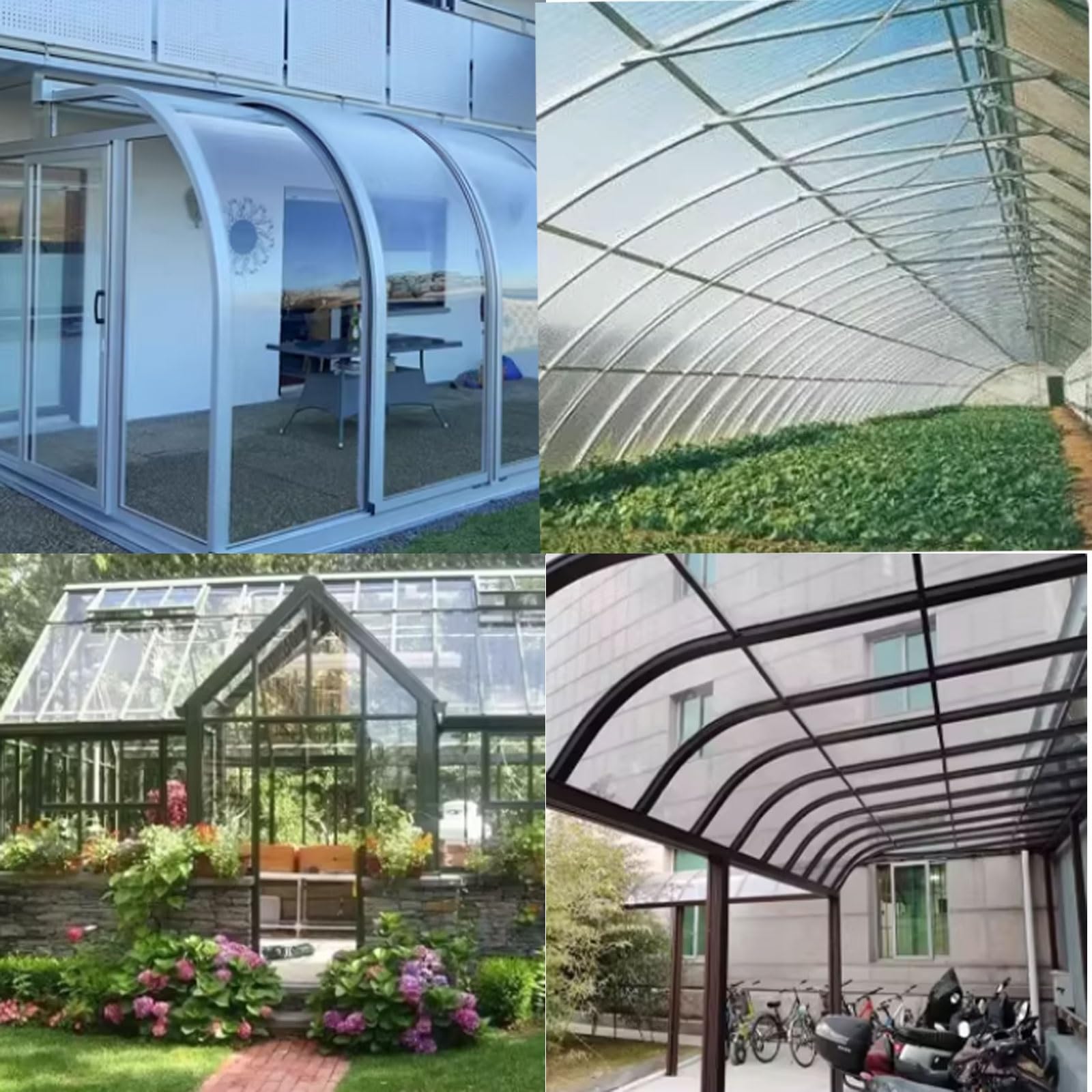 Policarbonato Placas Transparente para Invernadero, 1mm Techo de Metacrilato Plancha, Lámina de Metraquilato Plástico para Jardin Terraza Exterior(50x1000cm)