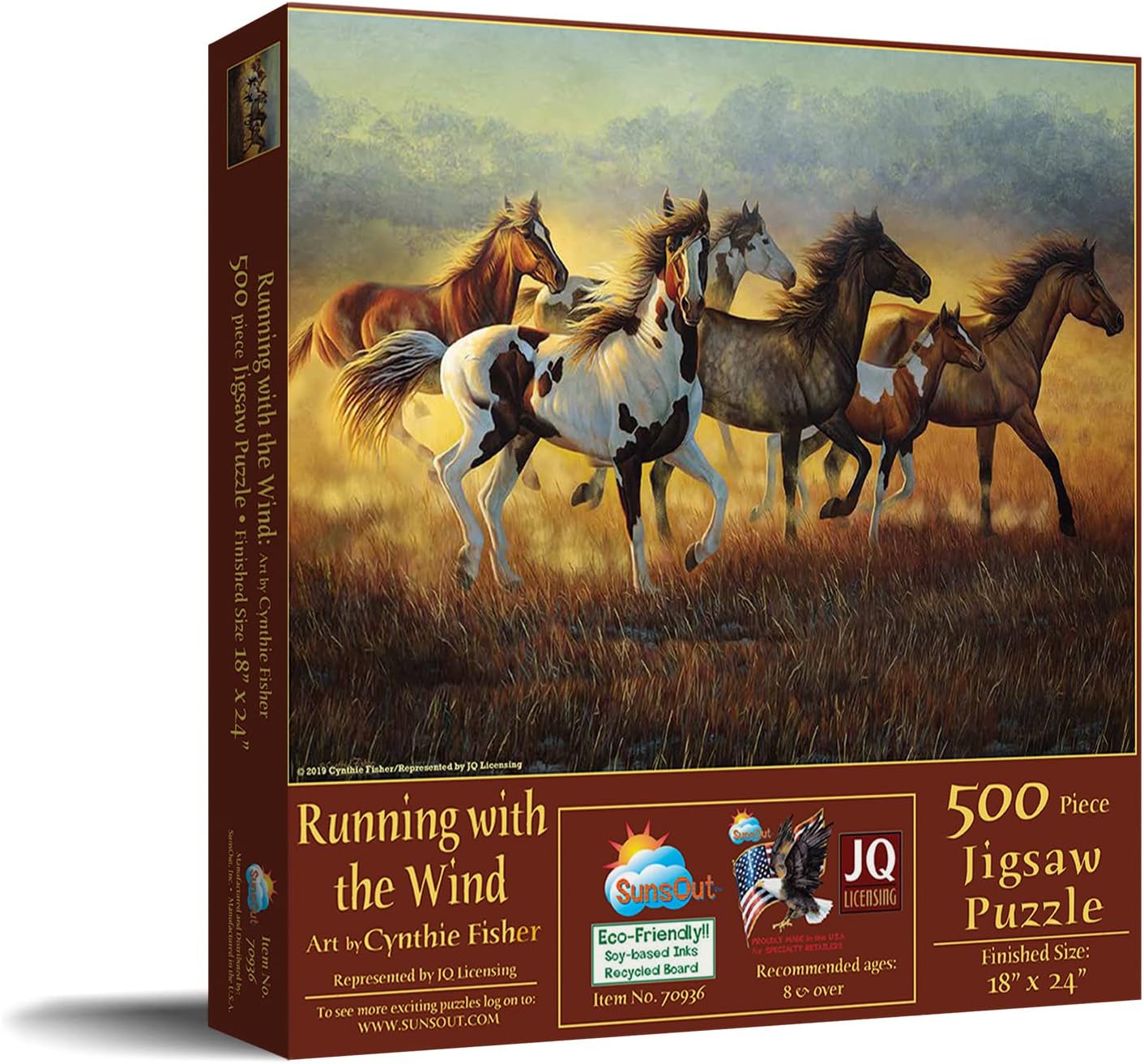 SUNSOUT INC - Running with the Wind - 500 pc Jigsaw Puzzle by Artist: Cynthie Fisher - Finished Size 18" x 24" - MPN# 70936