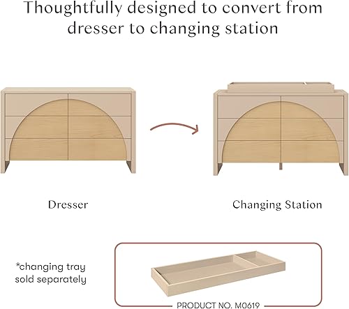 Miniatura 4 de babyletto Moab - Cómoda ensamblada con 6 cajones en color gris pardo y ceniza, certificado GREENGUARD Gold, certificado FSC