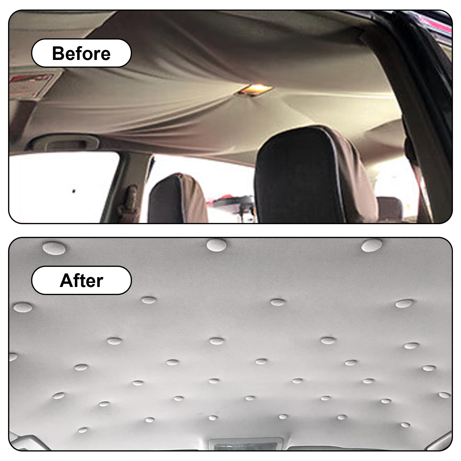 Kit Réparation Toit Voiture - 100 Rivets + 100 Broches + Tournevis + Ruban | Universel, Facile à Poser | Pour Ciel De Toit Intérieur