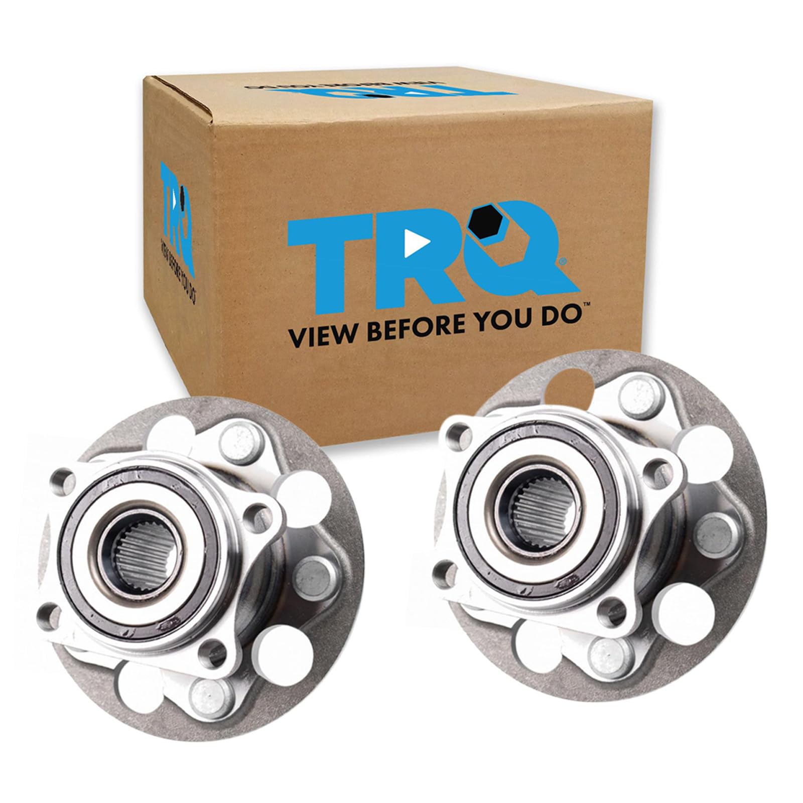 TRQ Rear Left and Right Wheel Bearing and Hub Assembly Set 2 Piece
