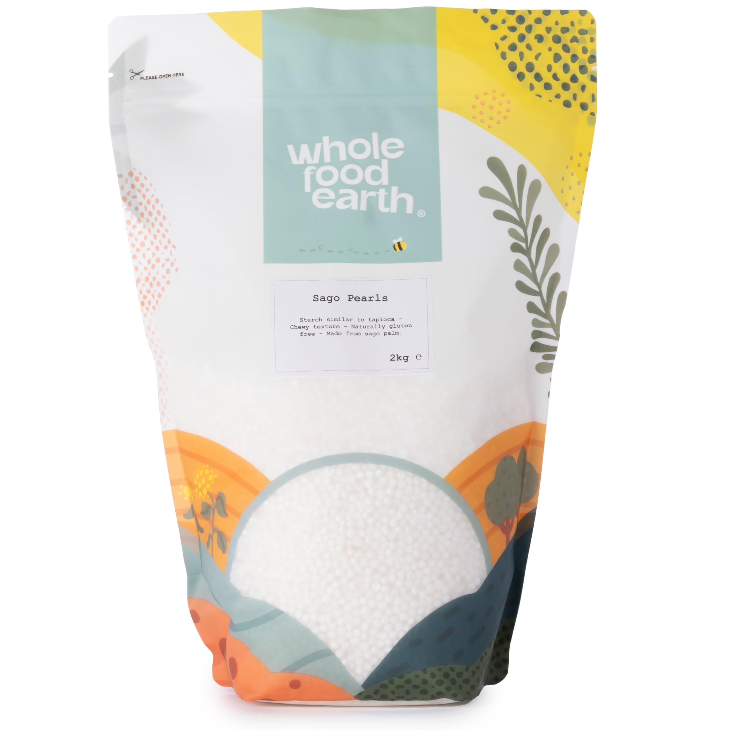 Wholefood Earth Sago Pearls 2 kg | GMO Free | Natural