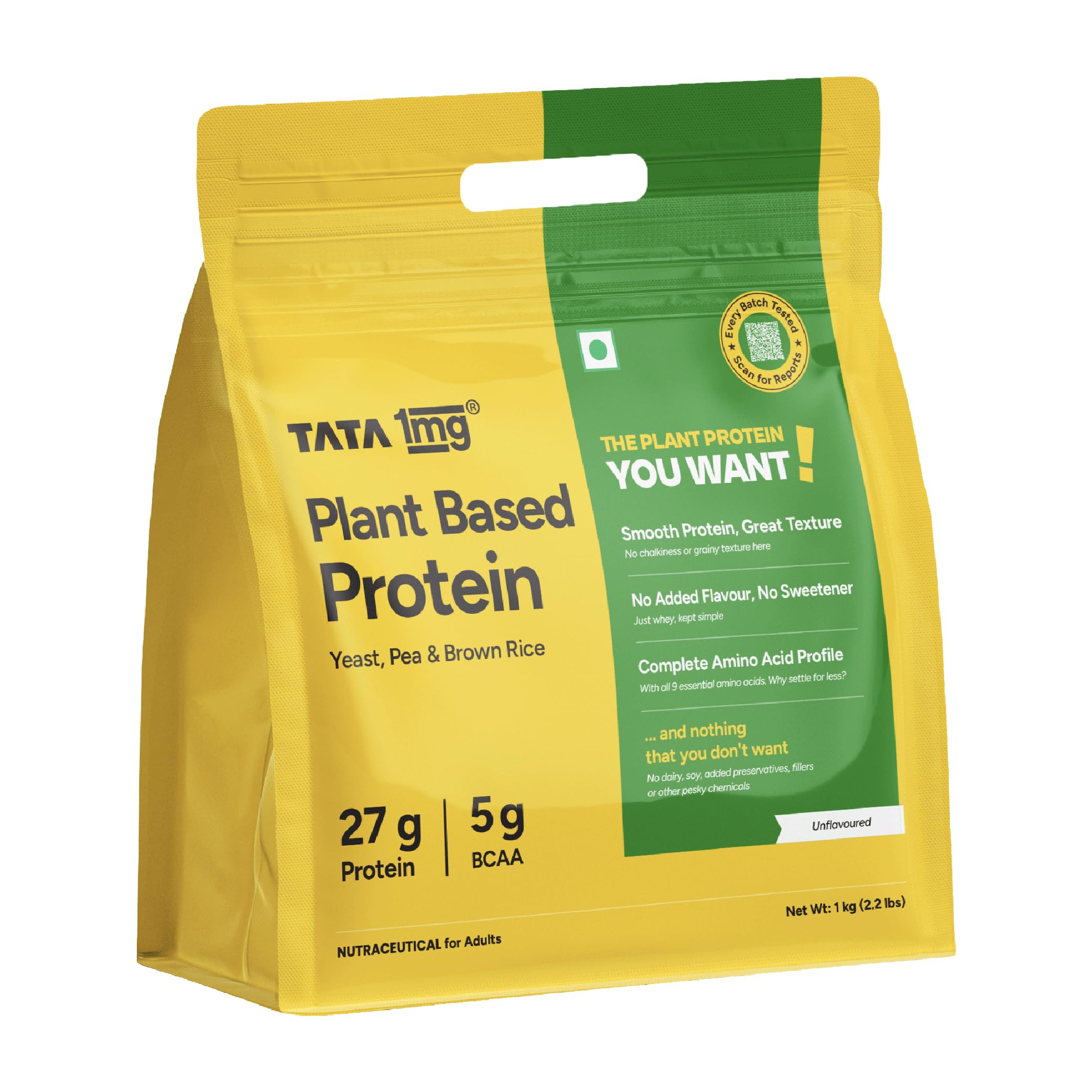 Tata 1mg Plant Protein – Hazelnut & Chocolate | 24g Protein | No Added Refined Sugar | 1kg — Amazon image 10