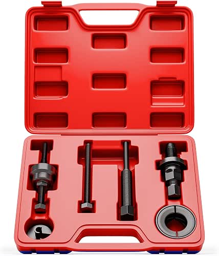 HTOMT Power Steering Pump Pulley Removal Tool,Power Steering Pulley Puller/Installer