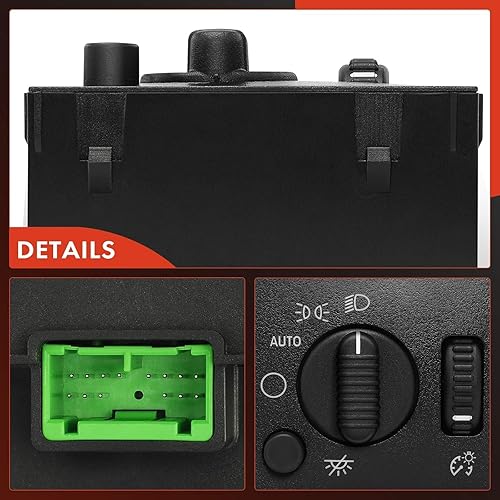 Miniatura 8 de A-Premium Interruptor de faro delantero, luz LED blanca compatible con Chevy Silverado 03-07 Suburban Tahoe Avalanche, GMC Yukon Sierra 03-07,