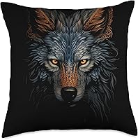 Vista 5 de Wolf Lover Wolves Wild Animals Head Wolf Face Wolves Animal Arts - Almohada de 16 x 16 pulgadas, multicolor