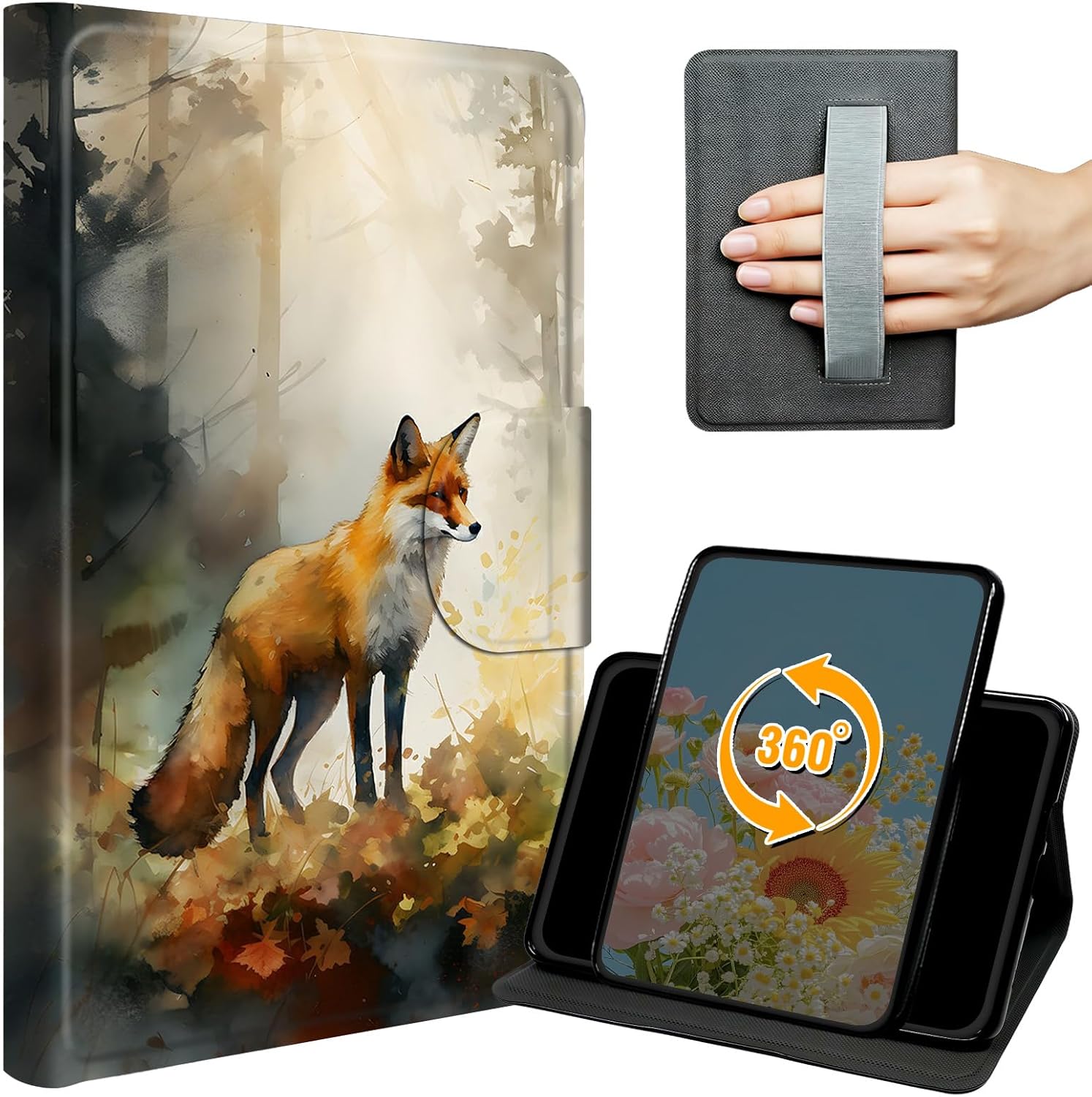 Case for iPad Air 5th/4th Generation 10.9-inch 2022/2020 & iPad Pro 11" 4th/3rd/2nd Gen 2022/2021/2020 Slim PU Leather 360° Rotating Cover with Hand Strap Auto Wake/Sleep, Christian Cross Hummingbird