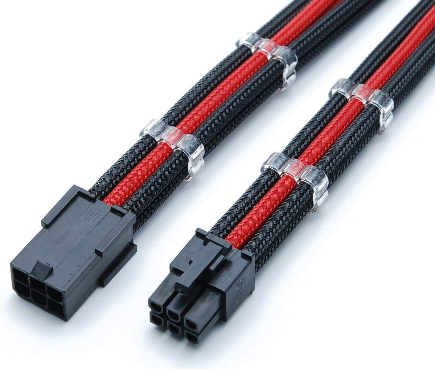 Shakmods 6 Pin PCIE GPU Graphics Card Sleeved Extension Cable 30cm + 2