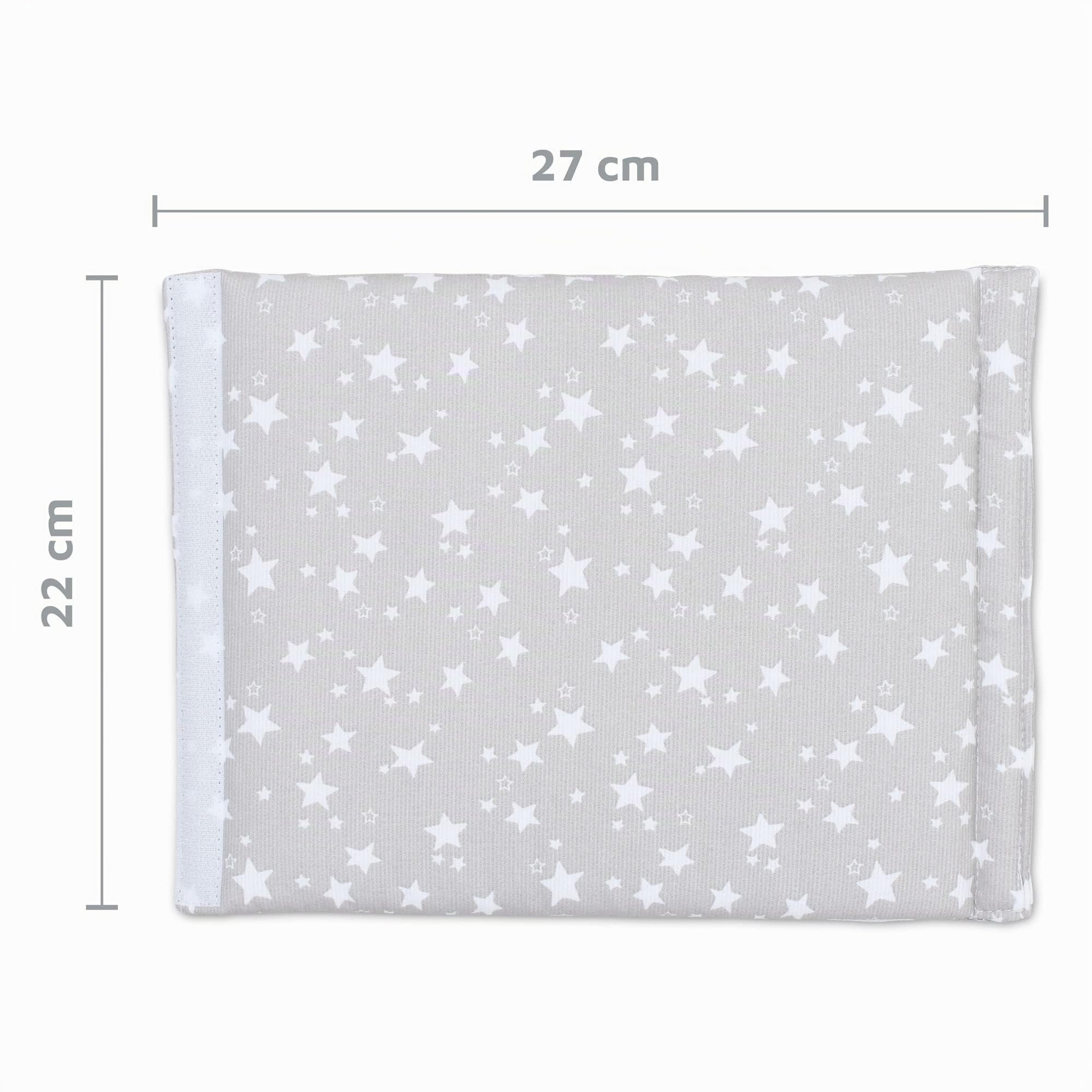 babybay Nestchen Ultrafresh Piqué passend für Modell Maxi, Boxspring, Comfort, Mini und Midi, perlgrau Sterne weiß