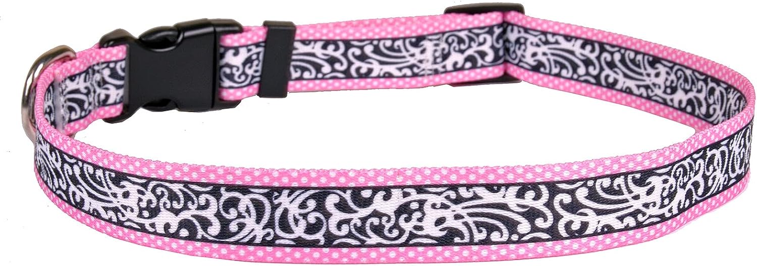 Yellow Dog Design Chantilly Pink Roman Style H Dog Harness, Large