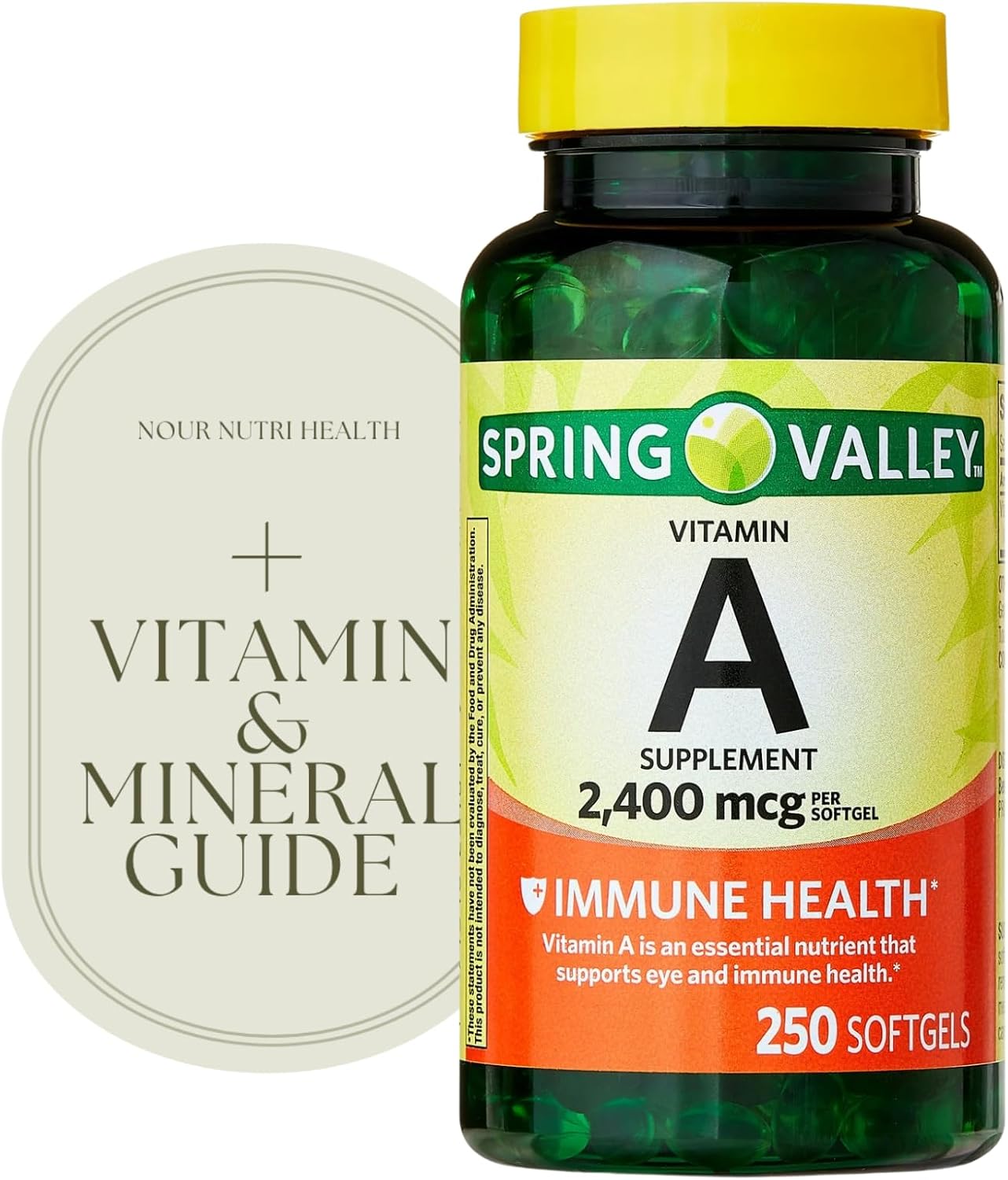 1 Pack Vitamin A 2,400 mcg Softgels, 250 Count (1 Bottle) + Vitamin Guide & Sticker Included 1 Pack Vitamin A 2,400 mcg Softgels, 250 Count (1 Bottle) + Vitamin Guide & Sticker Included