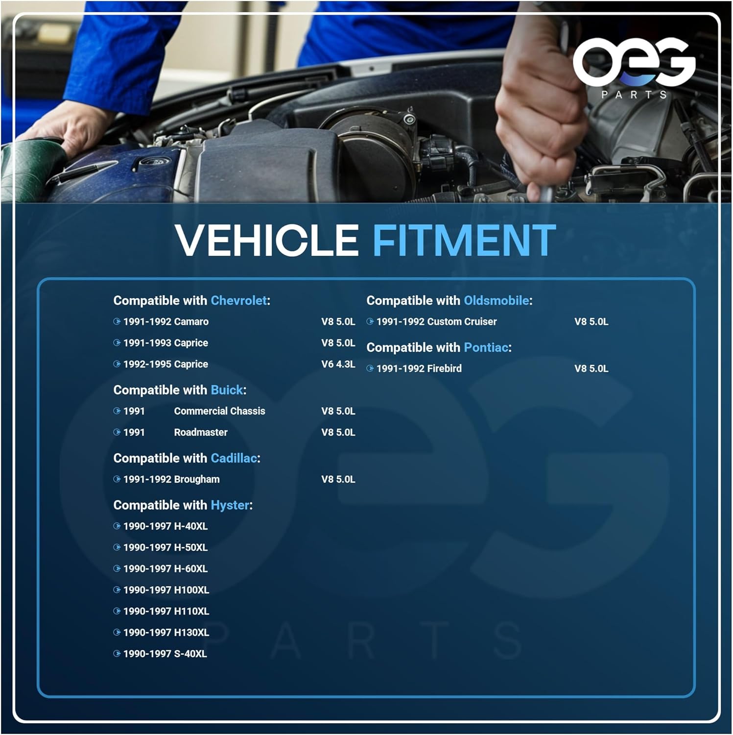 OEG Parts New Starter Compatible with 1991 Buick Roadmaster 5.0L, 91-91 Cadillac Brougham 5.0L, 91-95 Chevy Caprice, 90-97 Hyster 3.0L 10455012, SDR0024, 41012361, IMI211