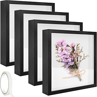 4 Pack 8 x 8 Shadow Box Picture Frame 3D Frames Shadow Box Square Shadow...