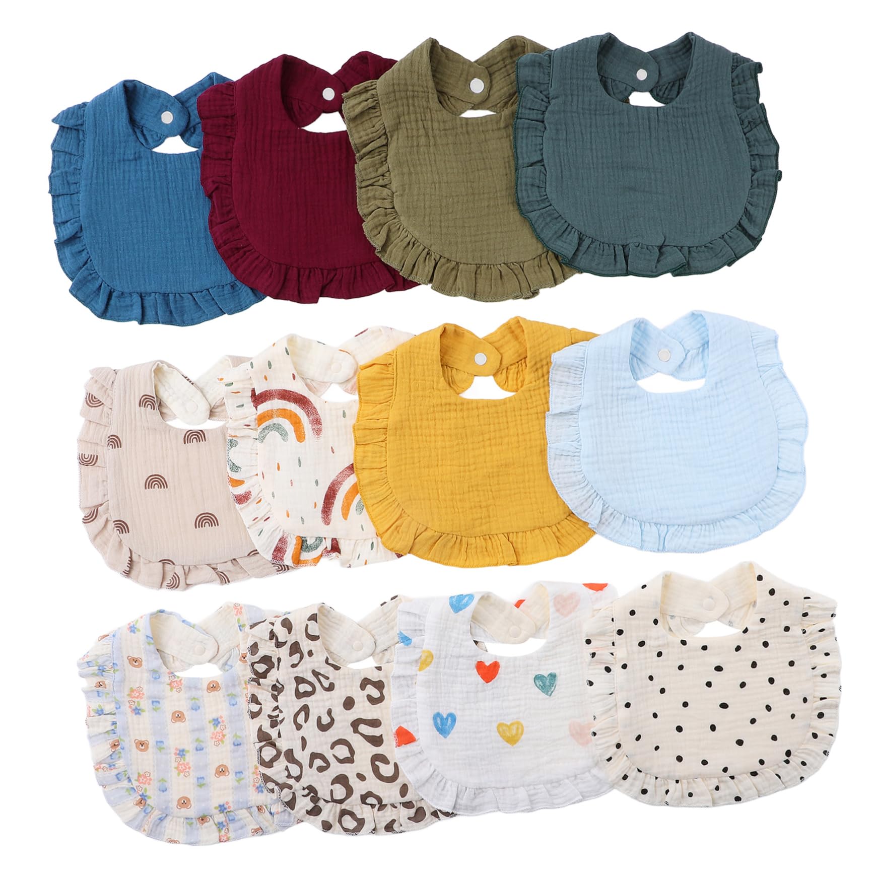 GALPADA 12stücke Babysabberlätzchen Aus Zum Essen Für Kleinkinder Spucktücher Für Neugeborene Unisex Waschbar