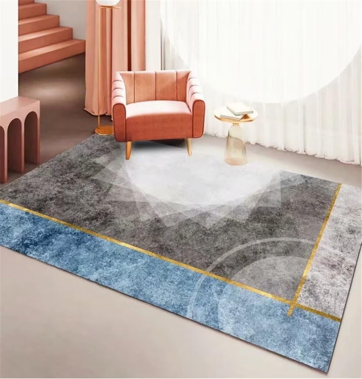 Tapis de chambre lavable pour bébé et salon design géométrique 200X260