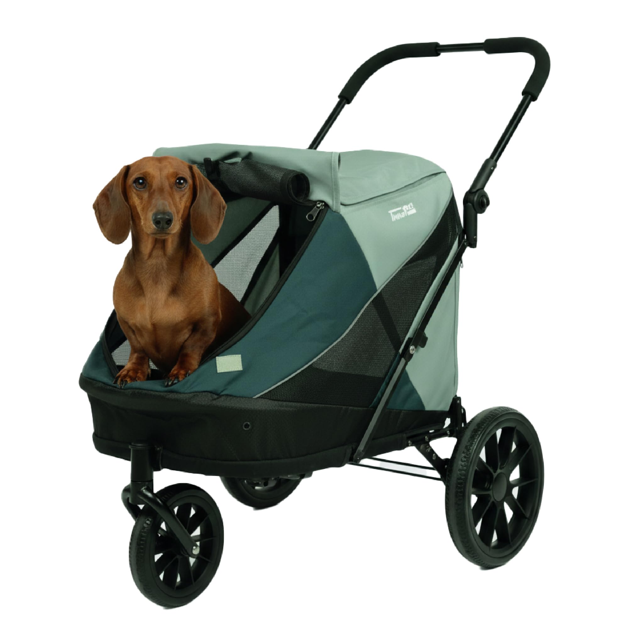 InnoPet Noah Poussette pour Chiens - Pour Chiens Petits et Moyens jusqu à 25 kg - Tout Terrain - Guidon Réglable - Housse de Pluie Incluse - Bleue