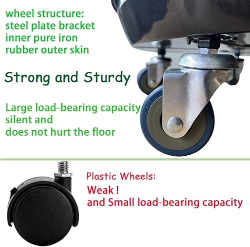 Miniatura 4 de SIAMO Carrito para plantas con ruedas, soporte de metal grande y resistente con ruedas movible para uso en interiores y exteriores, 18 pulgadas,