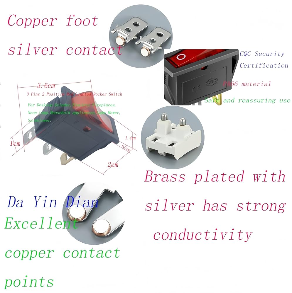 red1121様 Amazon.com: Emmui 15A 250V 20A 125V AC 3 pin 2 Position Red