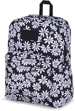 JanSport Superbreak Plus Backpack - Work, Travel, or Laptop Bookbag with Water Bottle Pocket, Punk Pansies Black, One Size, Superbreak Backpack - Durable, Lightweight Premium Backpack