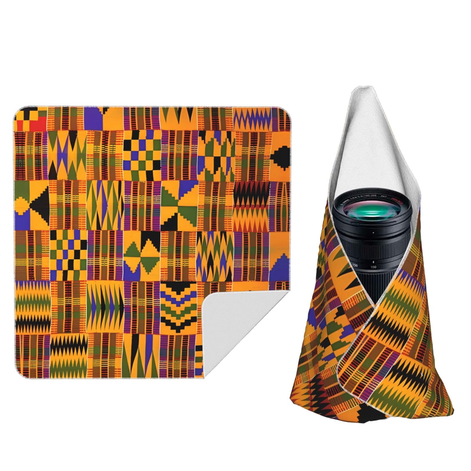 Zhaoyugoods Black African Tribal Ethnic Texture Camera Wrap Cloth