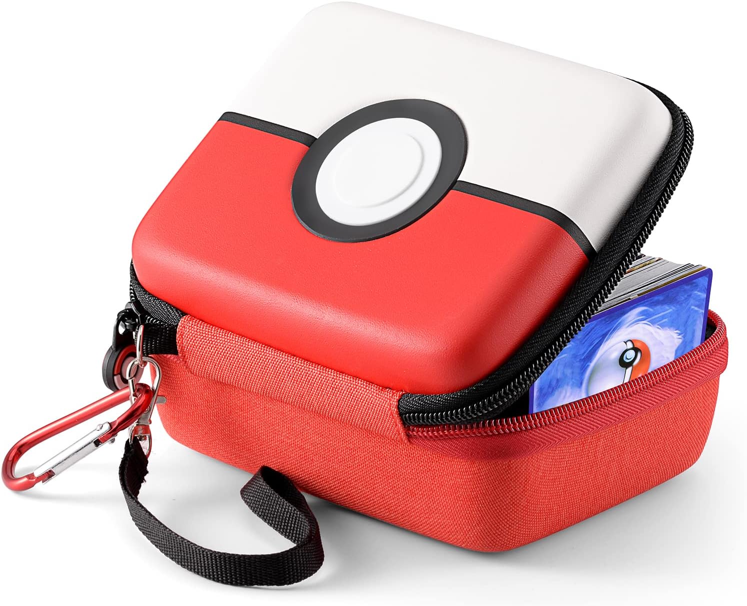 Tombert 400+ Carrying case for PTCG Trading Cards, Gifts for Boys, Hard-Shell Storage Box fits Magic MTG Cards and PTCG, Holds 400+ Cards(Red&White)