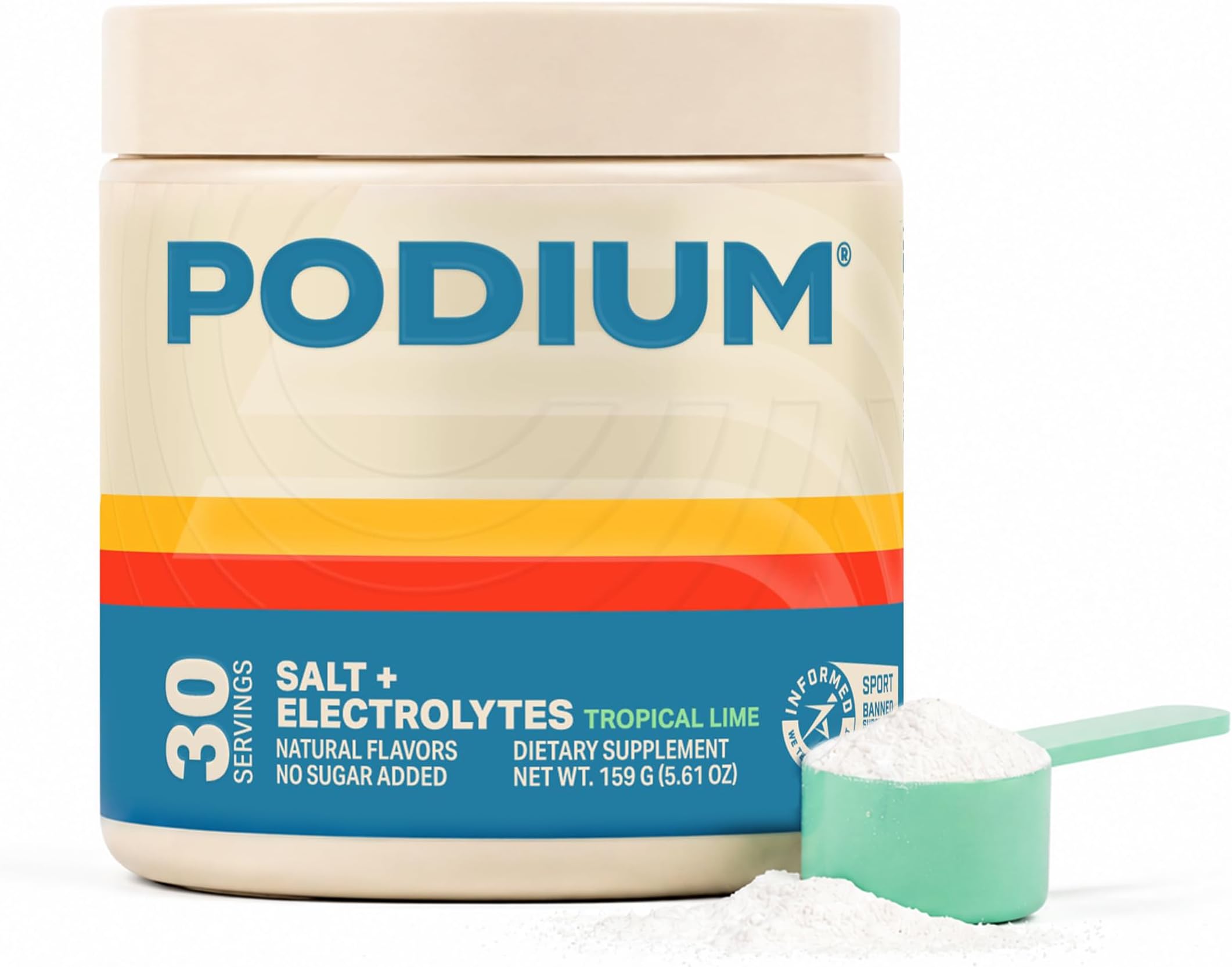 Training Salt + Electrolytes Powder, Tropical Lime, Post Workout Hydration & Muscle Recovery Support, Electrolyte Drink, Magnesium, Potassium,Calcium, Sodium Salts, 30 Servings