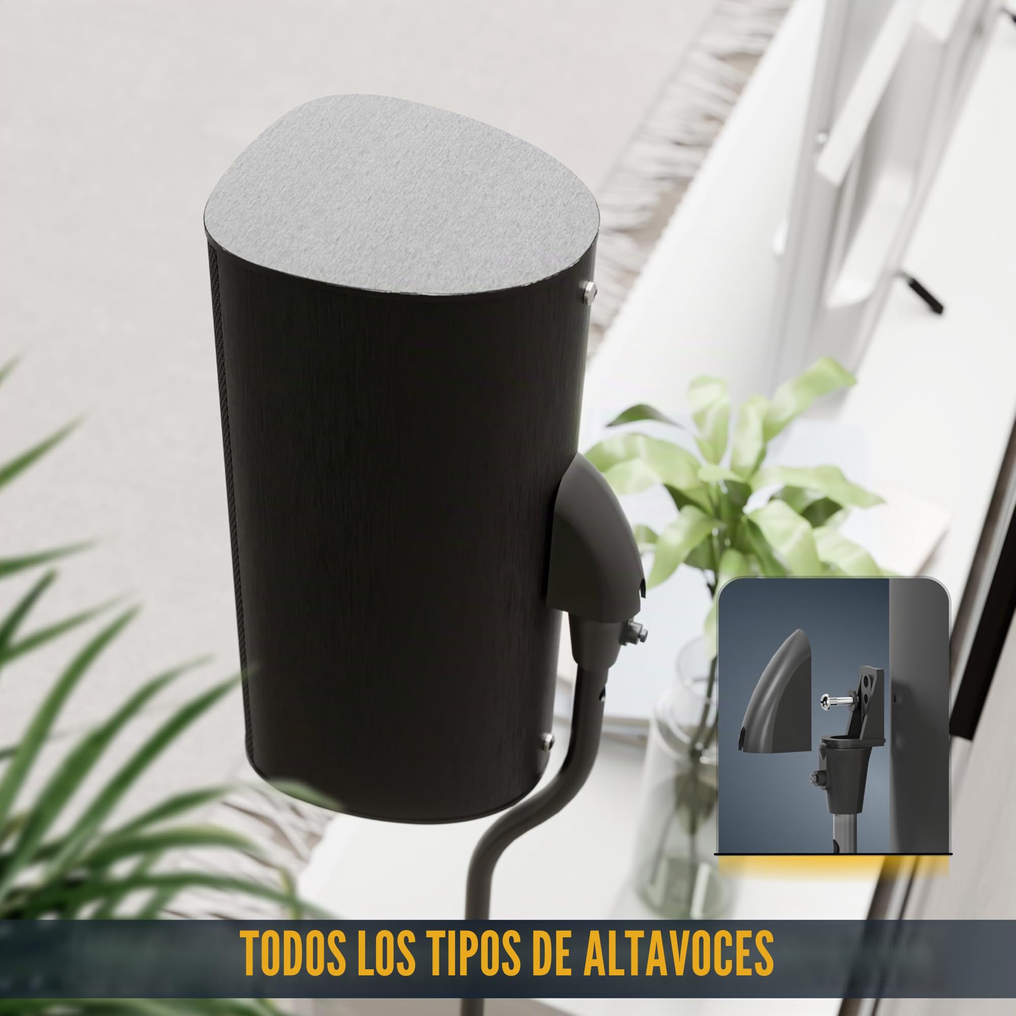 RICOO Soporte de pie Altavoz Base de Suelo Stand para bafles de Sonido BH08-B Peana para Altavoces Altura Ajustable Soundbox Bluetooth 1 Par Negro
