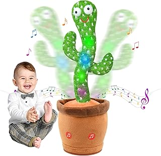 Cactus Baby Toys Boy Girl Gifts, Talking Singing Mimicking Cactus Plush Toy with Light Up, Infant Babies Toddler Kids Interactive Musical Toys, Recording+Dance+Sing English Songs+Repeat What You Say