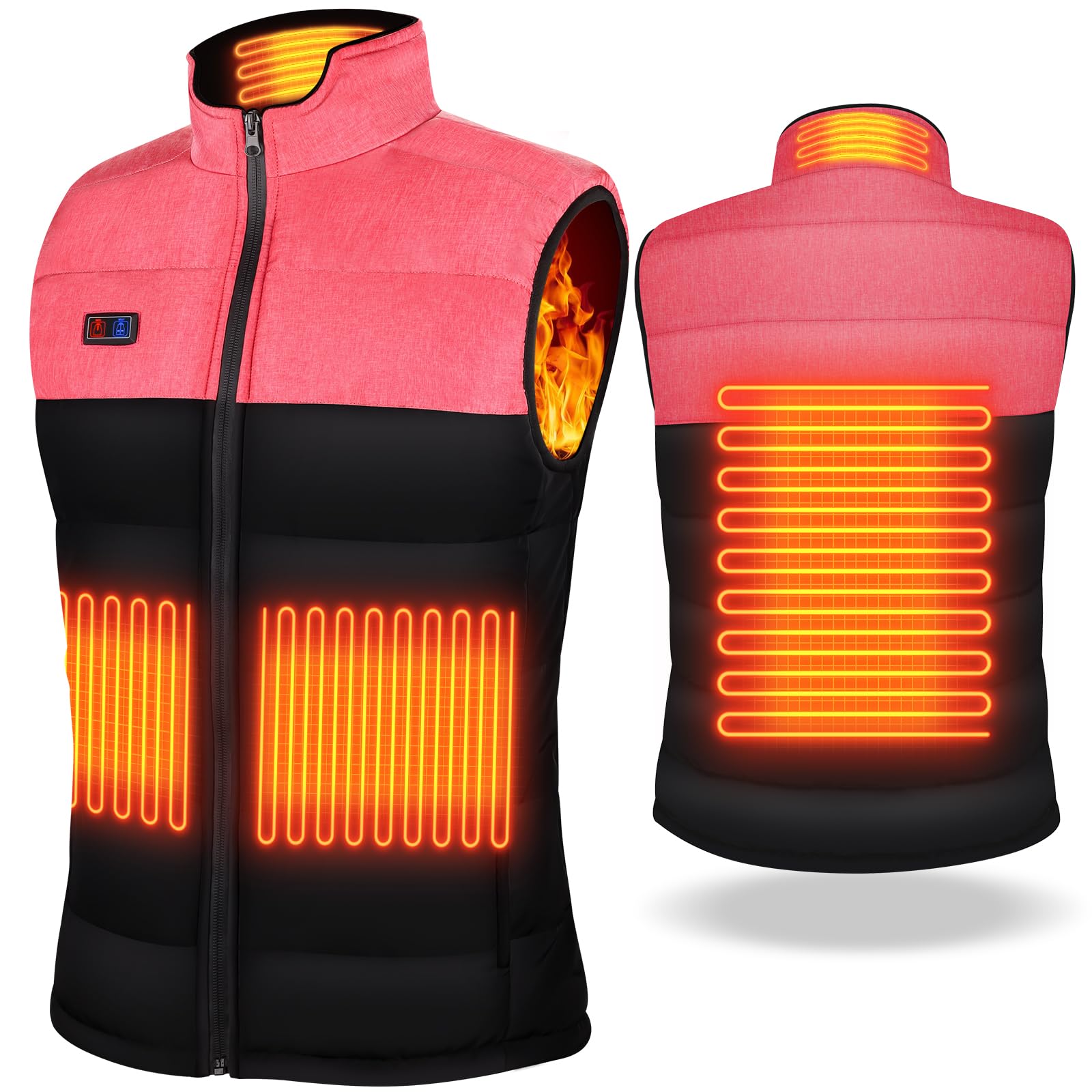 Tonfarb Gilet Riscaldato Donna, Gilet Riscaldante Donna con 4 Zone Riscaldamento, 3 Livelli Temperatura, Elettrico Giubbotto Riscaldato per Attività All'aperto, Pesca, Sci (Batteria Non Inclusa)