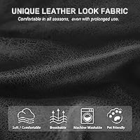 Vista 83 de Fundas para sillas reclinables con aspecto de cuero, funda elástica de 4 piezas, funda suave para silla reclinable, protector de muebles lavable