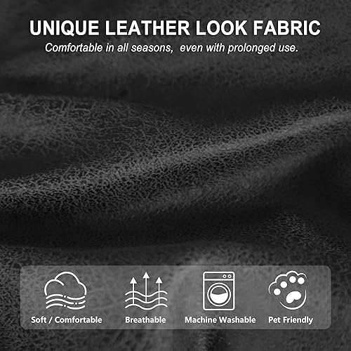 Miniatura 83 de Fundas para sillas reclinables con aspecto de cuero, funda elástica de 4 piezas, funda suave para silla reclinable, protector de muebles lavable