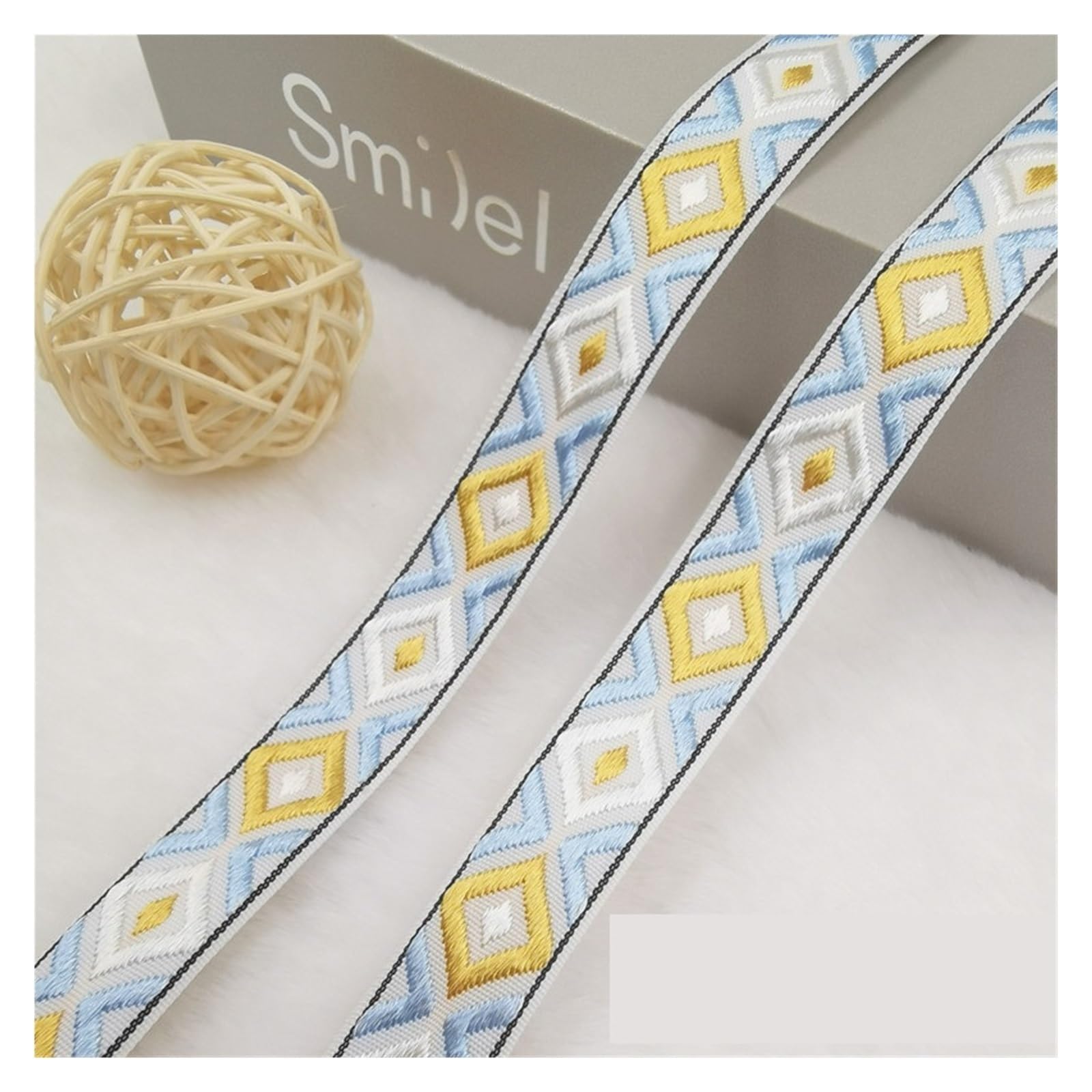 Webbing 5 Yards 20mm Shining Candy Color Woven Embroidered Jacquard Ribbons Decoration Silky Webbing for Pet Collars, Bags and Clothes(GS07 20mm 5Yards)