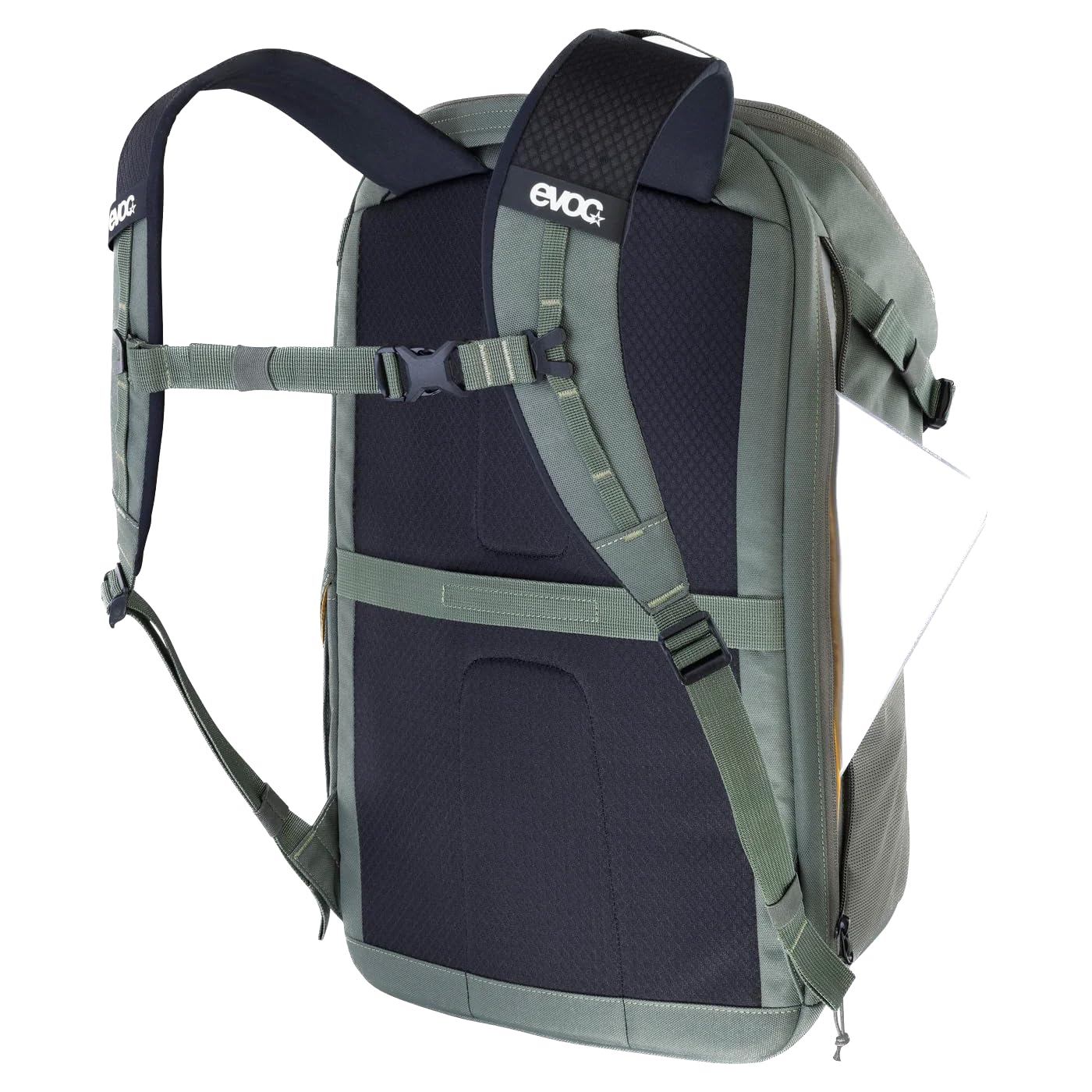 EVOC TRAVEL BACKPACK 22 Reiserucksack (Handgepäck Rucksack mit Top-Opening, Laptopfach mit seitlichem Zugriff, ergonomische Schulterträger, Organizer-Fächer, Seitenfächer, Volumen: 22 l)