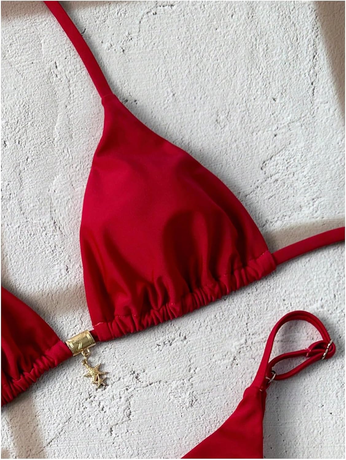 Women's 2 Piece High Cut Swimsuit Halter Triangle Ruched Bikini Sets Vacation Bathing Suit - Image 5