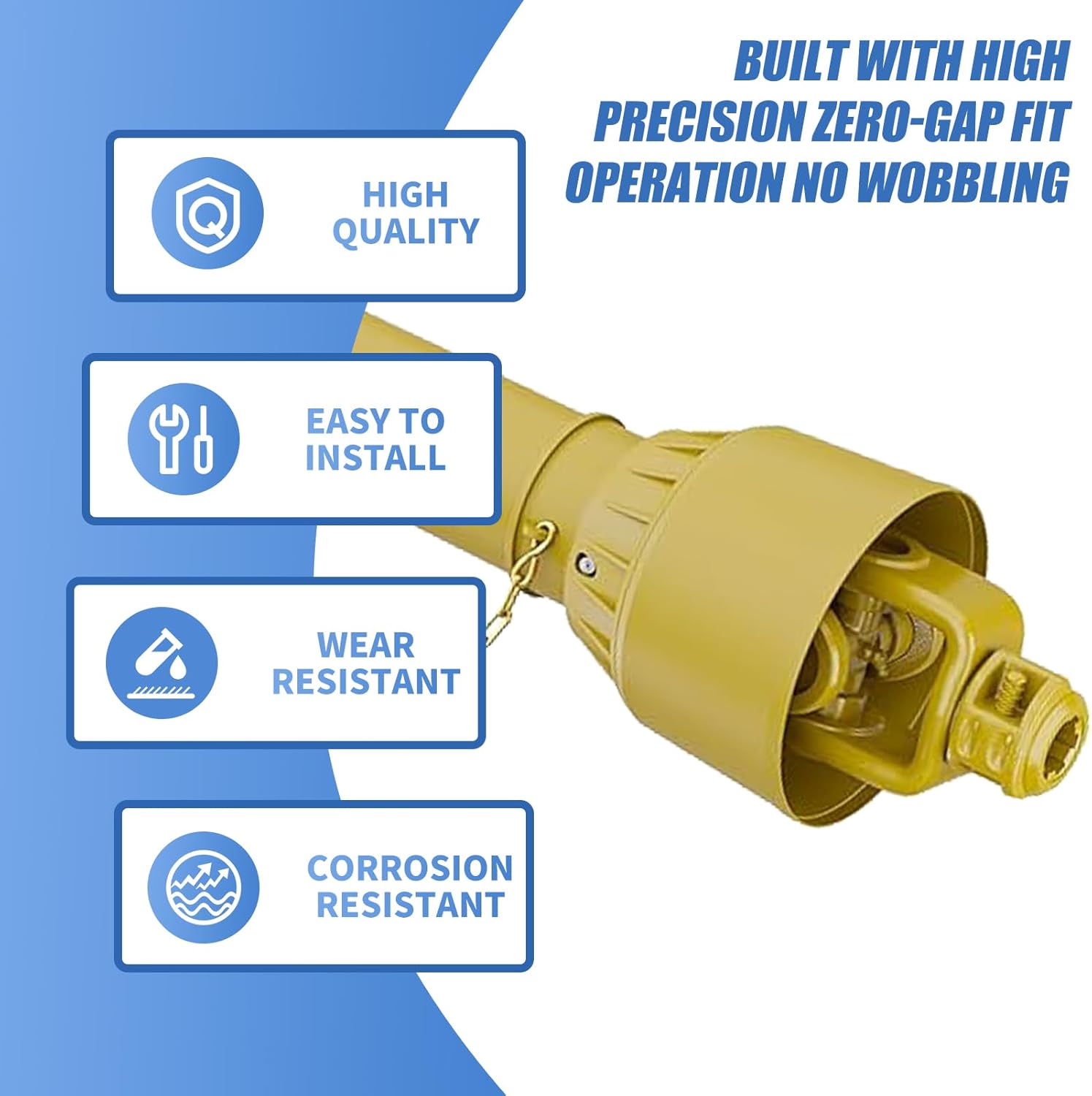New PTO Yoke Series 5 Metric 1-3/8" 6 Features a Push Pin Quick Disconnect Button to Lock onto an Implement or Tractor Shaft.PTO Replacement Yoke(30.2mm x 80mm)