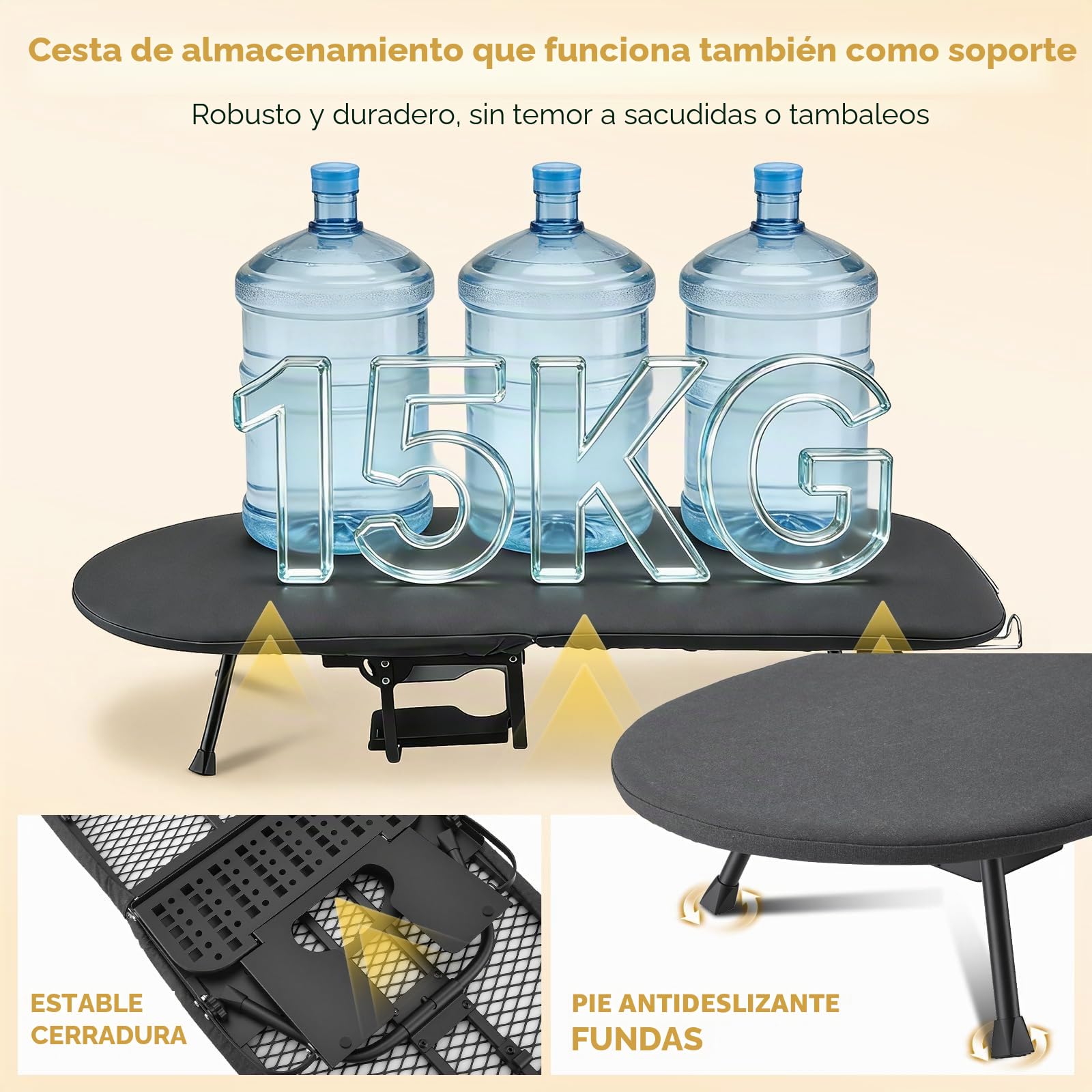 Tabla de Planchar Plegable con Reposa-Plancha y Soporte, Mini Tabla de Planchar Plegable con Patas Antideslizantes y Funda Resistente al Calor, Compacta 82,5 x 31,5 cm, Ahorra Espacio Funda de Algodón