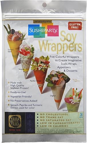 Yama Moto Yama Soja Wrappers - Fiesta de sushi, 0.81 onzas, 10 unidades (paquete de 6)