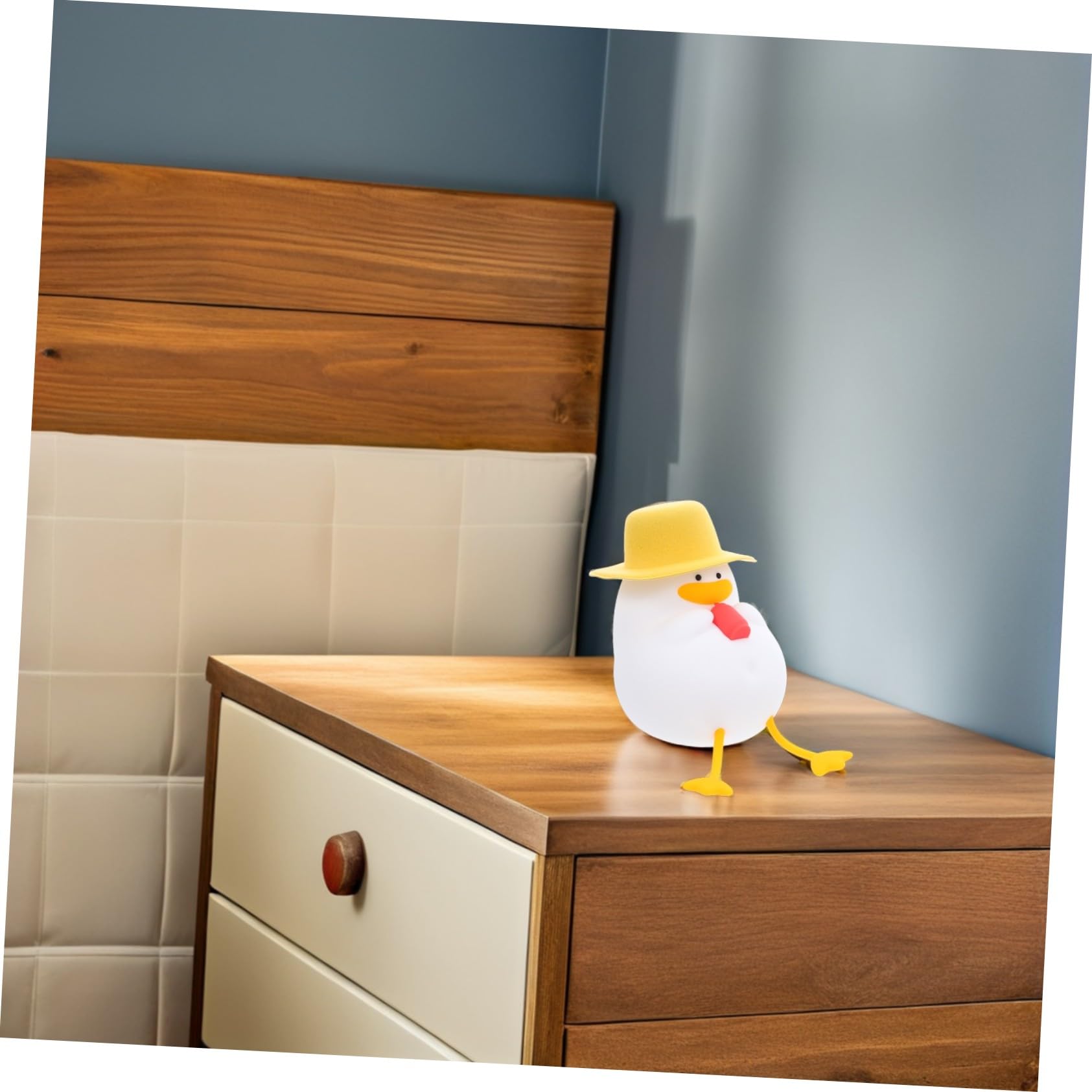 WOONEKY Luz Nocturna de Silicona Forma de Pato para Habitación Infantil Control Táctil y Brillo Suave
