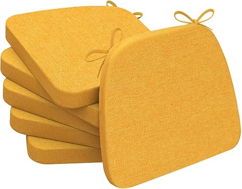 Miniatura 22 de AAAAAcessories Cojines en forma de D, espuma de 2 pulgadas de grosor, con lazos y funda extraíble lavable a máquina, 17 x 16 pulgadas, juego de 4