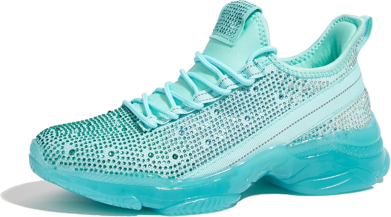 BELOS Women's Rhinestone Mesh Slip-On Walking Shoes