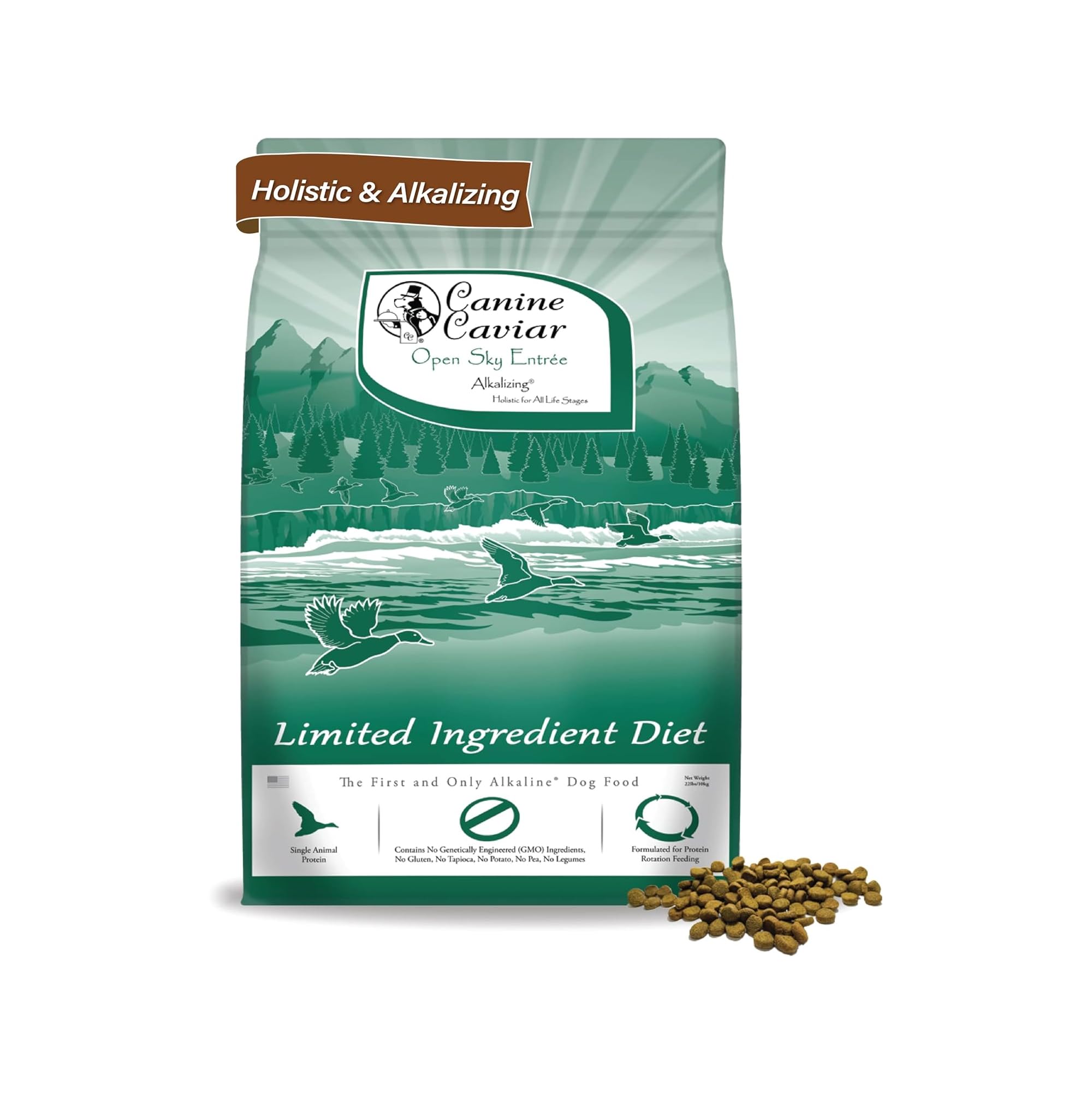 Canine Caviar - Open Sky: Duck & Teff Alkaline Dry Dog Food, Limited Ingredients, Gluten-Free, Based on Science & Research, Veterinary Alternative