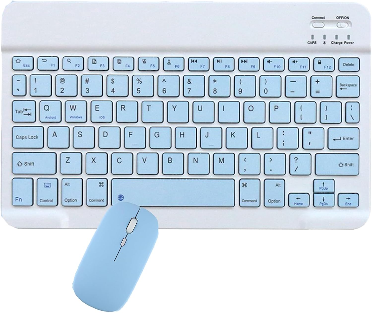 Bluetooth Keyboard and Mouse Combo for iPad, 10 inch Wireless Keyboard & Mouse, Ultra-Slim Portable Rechargeable Keyboard for iPad Pro Air Mini iPhone Samsung Tablet, iPhone15/14/13 Pro