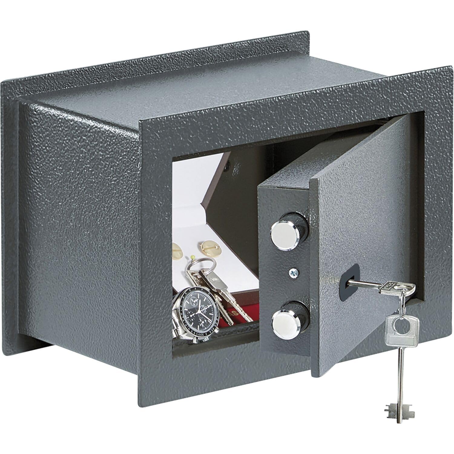 Burg-WÄCHTER Cassaforte da parete con chiave, 4,6 l, 7,2 kg, Pure-Safe PSW 110 K, antracite, esterno: 201 x 305 x 148 (altezza x larghezza x profondità)