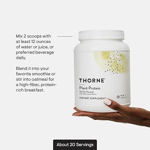 Miniatura 6 de THORNE - Proteína vegetal - 0.78 oz de proteína vegana en polvo - Proteína de semilla de guisante, arroz y chía con perfil completo de aminoácidos -