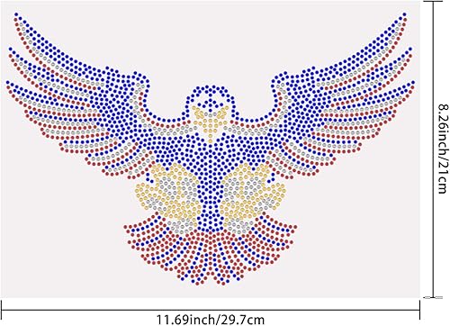 Miniatura 2 de SUPERDANT Traslados termotransferibles de águila, bandera estadounidense, decoración de cristal de águila, parche transparente para reparación de