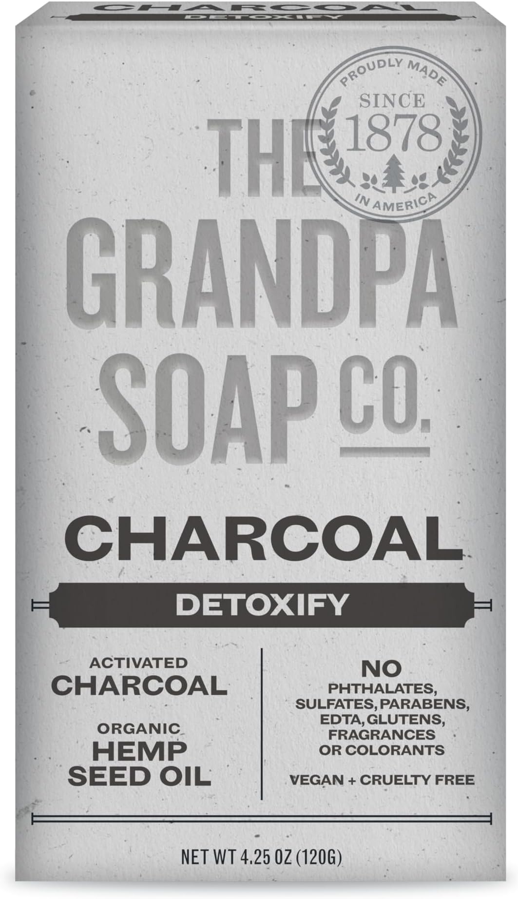 Grandpas Soap Co Face & Body Bar Soap, Charcoal, 4.25 Oz